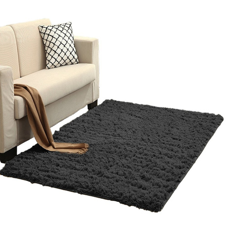 Shaggy Strado 160x200 GreyNight room carpet (Dark gray)