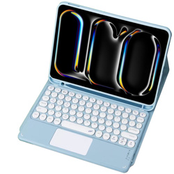 Bluetooth touchpad keyboard case for iPad Pro 11 Gen5 (Blue)