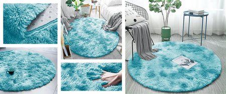 Shaggy Ombre Strado Round Carpet 100x100 OmbreBlue (Light Blue)