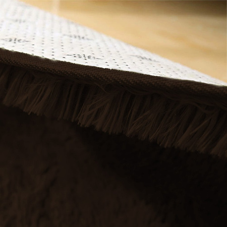 Shaggy Strado 80x80 DarkCoffee round rug (Dark brown)