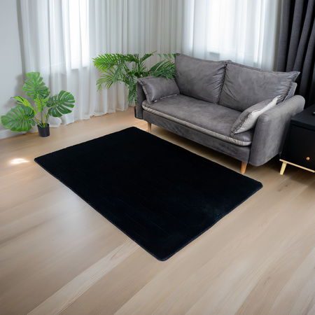 STRADO Rabbit 3D plush soft like rabbit anti-slip carpet 200x300 Black