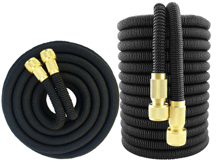 Garden hose 15m stretch couplings gun hook