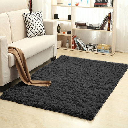 Shaggy Strado room carpet 200x290 GreyNight (Dark grey)