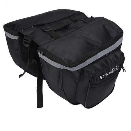 Double 25L Strado bike rack pannier bag (Black)