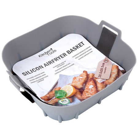 Air Fryer Liners Oil Free Silicone Gray 22 cm