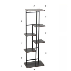 Duży stojący kwietnik 106cm metalowy 6 poziomów na kwiaty regał loft Mondo, czarny