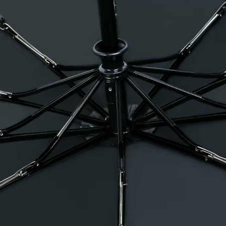 Folding vinyl automatic umbrella AU20 Black Silver durable all-weather design