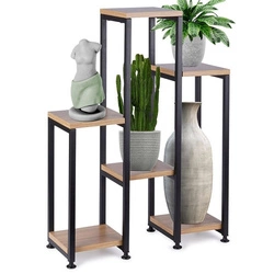 Flower stand metal black 6-tier