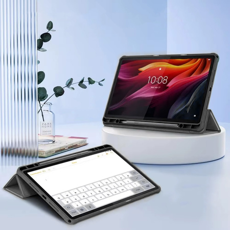 Puzdro Clear Pencil na Lenovo K11 Plus, čierne - ochranné so stojanom, prístup k portom a tlačidlám