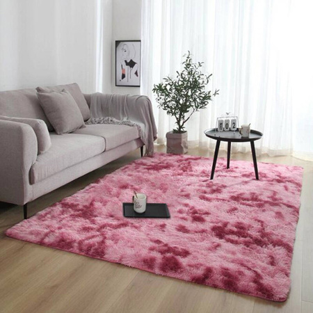 Dywan Shaggy Ombre 60x120 cm, czerwony - miękki do salonu i sypialni