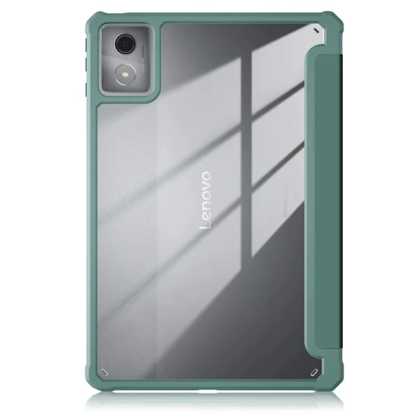 Puzdro s klapkou Clear na Lenovo Tab K11 Plus 11.45 / Lenovo K11 Plus, zelené - ochranné so stojanom