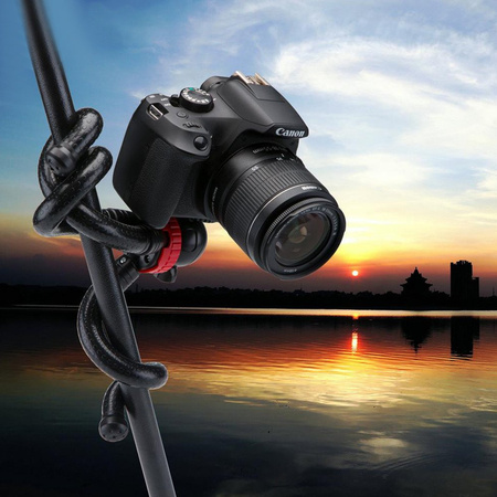 Univerzálny pružný statív tripod na telefón fotoaparát GoPro závit 1 / 4, čierny
