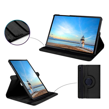Etui Obrotowe 360 pokrowiec do Samsung Galaxy Tab S8 Plus X800 T730, czarne