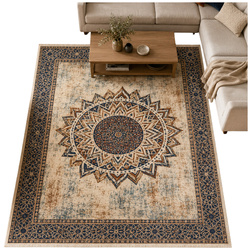 Dywan Mandala do salonu 120x170 orientalny NOVO antypoślizgowy miękki soft
