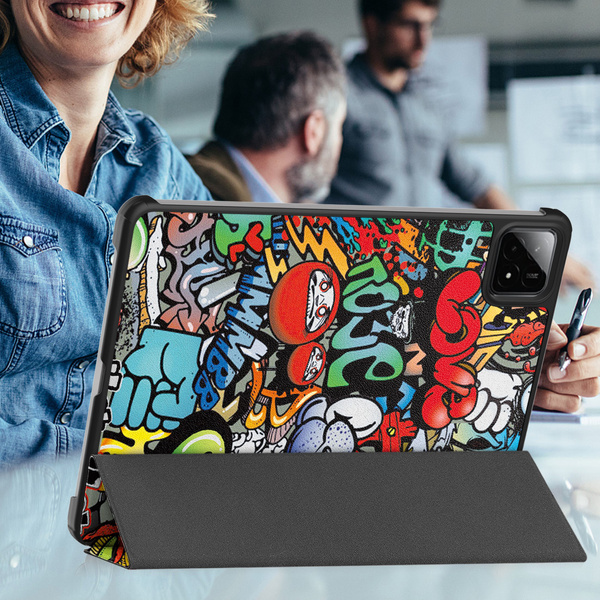 Puzdro grafické na Xiaomi Pad 7 / Pad 7 Pro 11.2 s klapkou / Xiaomi Pad 7 Pro - ochranné so stojanom