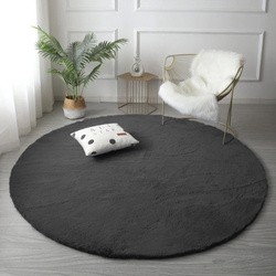 Rabbit Strado 160x160 DeepGrey round rug (Gray)
