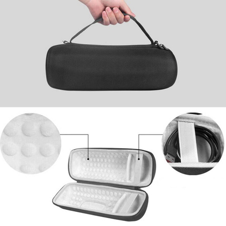 Zestaw Etui + futerał z paskiem do JBL Charge 5 podróżne karabińczyk, czarny