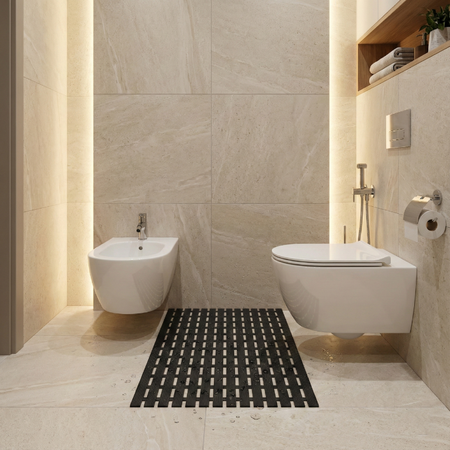 MATA łazienkowa antypoślizgowa POD PRYSZNIC brodzik do sauny basenu 43x61, czarna
