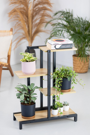 KWIETNIK 75 cm stojący metalowy stojak na kwiaty 4 poziomy półki mocny Oaza