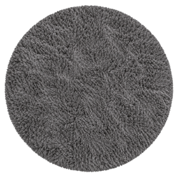 Okrúhly koberec Shaggy 90x90 cm, tmavostrieborný - plyšový do obývačky