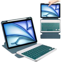 Etui 360 z klawiaturą do Apple iPad 10.9 2022 Gen. 10 / 11 2025 A16 Gen. 11 / Apple iPad 11 2025 / Apple iPad 10 2024, zielone - ochronne