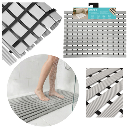 MATA łazienkowa antypoślizgowa POD PRYSZNIC brodzik do sauny basenu 43x61, szara