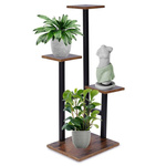 Flower stand metal black 4-tier