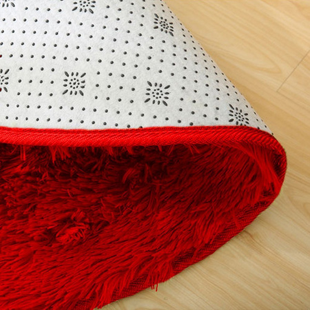 Dywan Shaggy antypoślizgowy nowoczesny salon miękki pluszowy 180x180, czerwony