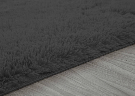 Dywan Shaggy antypoślizgowy nowoczesny salon miękki puszysty 60x90, ciemnosrebrny