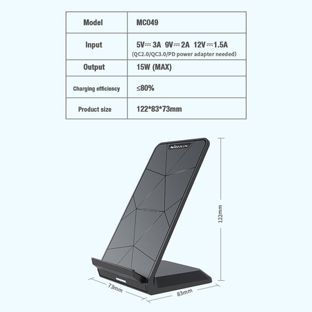 Ładowarka Nillkin Fast Wireless Stand Pro 15W 