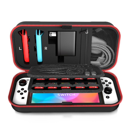 Puzdro cestovné kufrík taška na Nintendo Switch 1, červené - ochranné so stojanom, prístup k portom a tlačidlám
