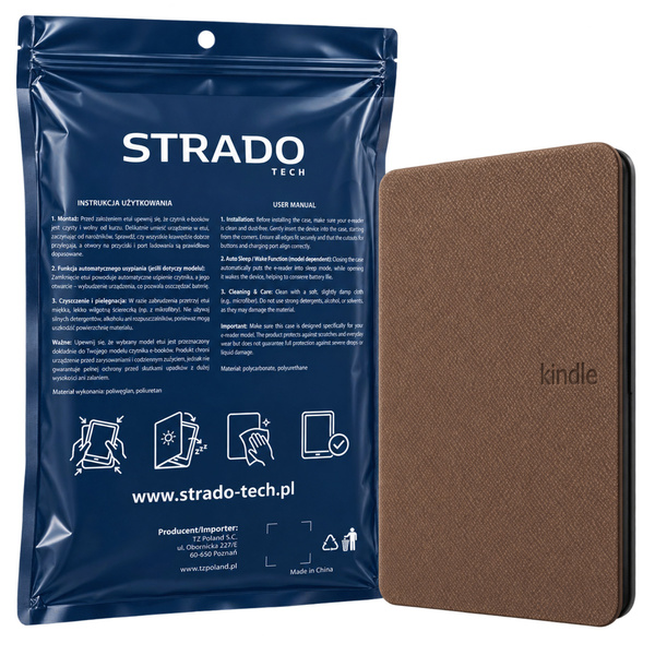 Etui Slim Case do Kindle Paperwhite 4 2018, brązowe- ochronne, dostęp do portów i przycisków