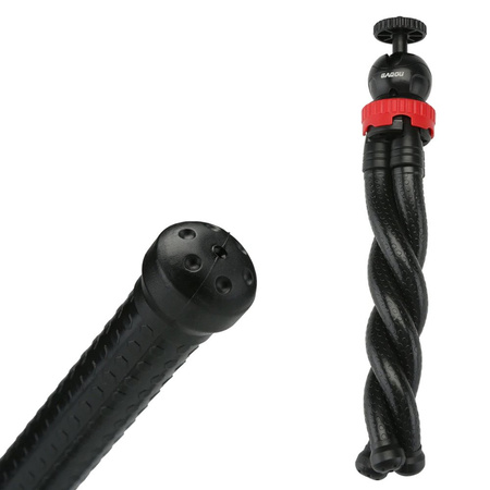 Uniwersalny elastyczny statyw tripod na telefon aparat GoPro gwint 1/4, czarny