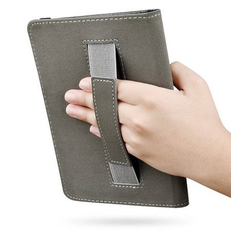 Etui Skórzane z uchwytem do Kindle 11 / 10 Paperwhite 1 / Kindle 2 / Kindle 3, czarne - ochronne z podstawką