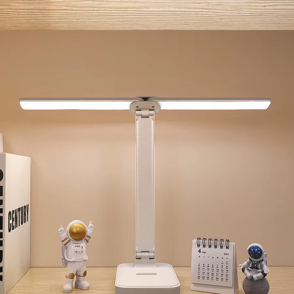 Lampa stolová LED Kresliarska školská na stôl s držiakom na telefón, biela