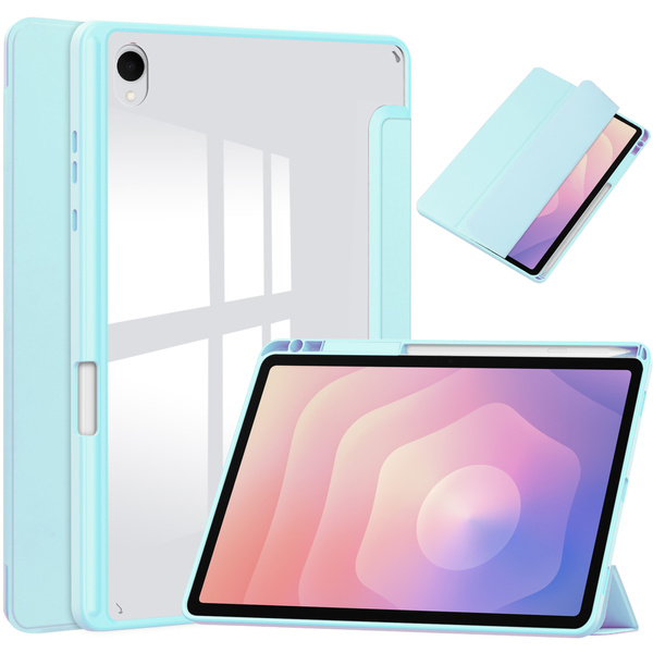 Puzdro Clear Pencil na Samsung Galaxy Tab S11 11 SM SMX736 s klapkou, modré - ochranné