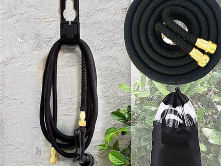 Garden hose 15m stretch couplings gun hook