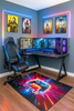 3D Strado LET'S PLAY gaming carpet 140x200 cm modern theme for gamer's room