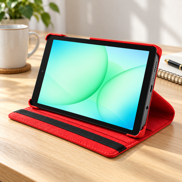 Etui obrotowe do Samsung Galaxy Tab A11 X135/ X133 A9 SM-X115/X110 - czerwone