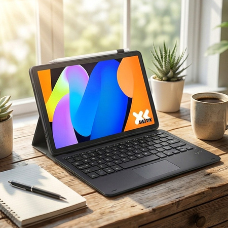 Etui z klawiaturą do Lenovo Idea Tab 11 2025, czarne - ochronne z podstawką