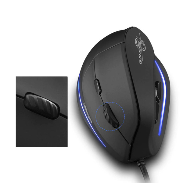 Vertikálna ergonomická podsvietená myš LED USB Zelotes T20
