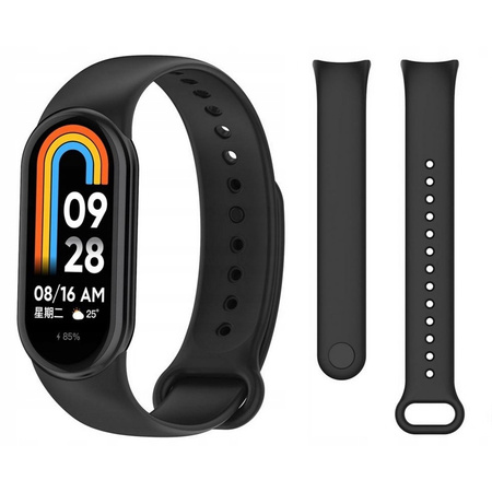 Pasek silikonowy do Xiaomi Mi Band 8, czarny - wymienny, wygodny na co dzień