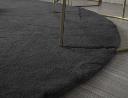 Rabbit Strado 120x120 DeepGrey round rug (Gray)