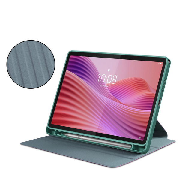 Puzdro 360 Crystal na Lenovo Tab 10.1 2025, zelené - ochranné so stojanom, prístup k portom a tlačidlám