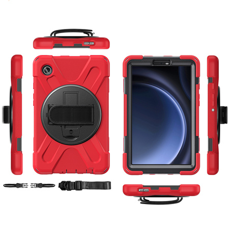 Puzdro pancierové Shockproof na Samsung Galaxy Tab A9 8 / 8.7 2023, červené - ochranné