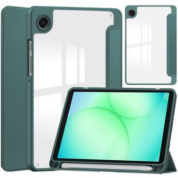 Etui Clear Pencil do Galaxy Tab A11+ 10.9 2025 X230/ X235/ X236 A9+ SM-X215/ X216, ciemnozielone