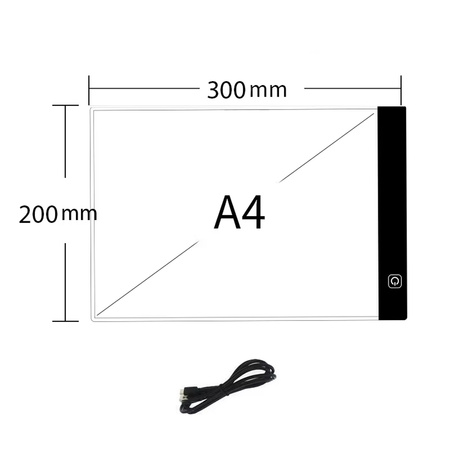 Deska kreślarska podświetlana LED A4 Tablica tablet graficzny kalka