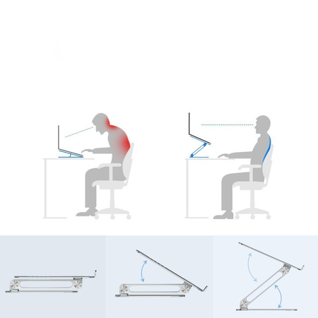 Nillkin ProDesk silver adjustable aluminum laptop stand for office and home use