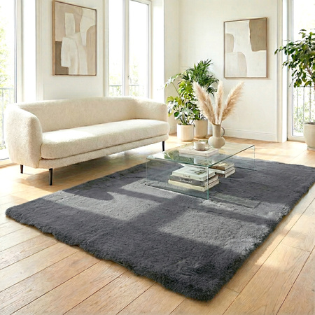 Dywan Rabbit 60x120 cm, szary - miękki, przyjemny w dotyku, do salonu i sypialni