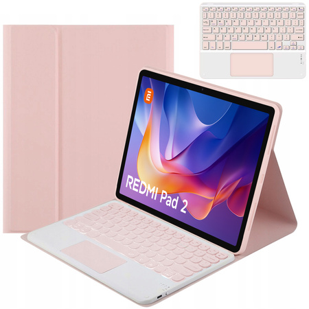 Etui z klawiaturą Bluetooth do Redmi Pad 2 11 2025, różowe